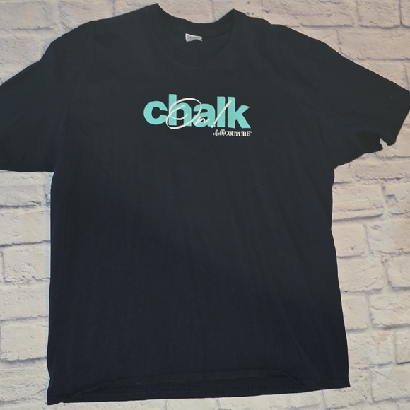 Chalk Couture Black and Teal Short Sleeve Tee - Picture 1 of 5